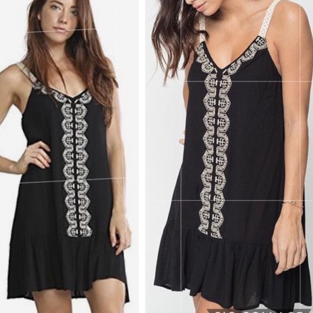 Flying Tomatoes | Black embroidered dress